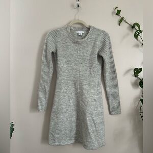 Cozy Gray Knit Sweater Dress